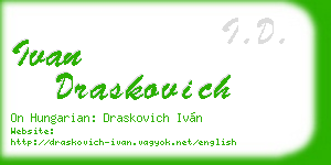 ivan draskovich business card