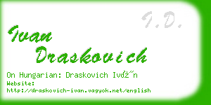 ivan draskovich business card